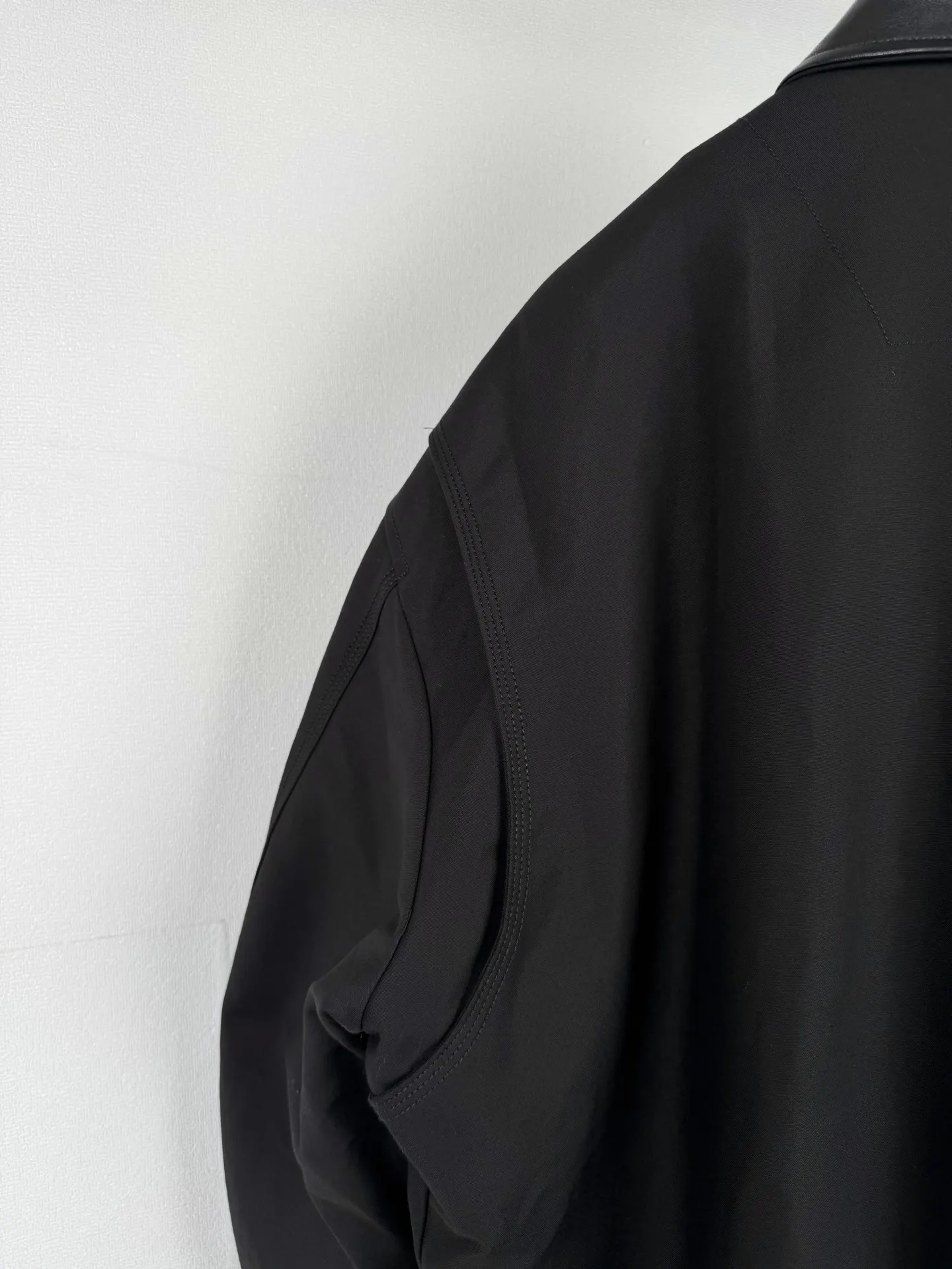 Leather-Trimmed Padded Woven Jacket D38520008 — view 11
