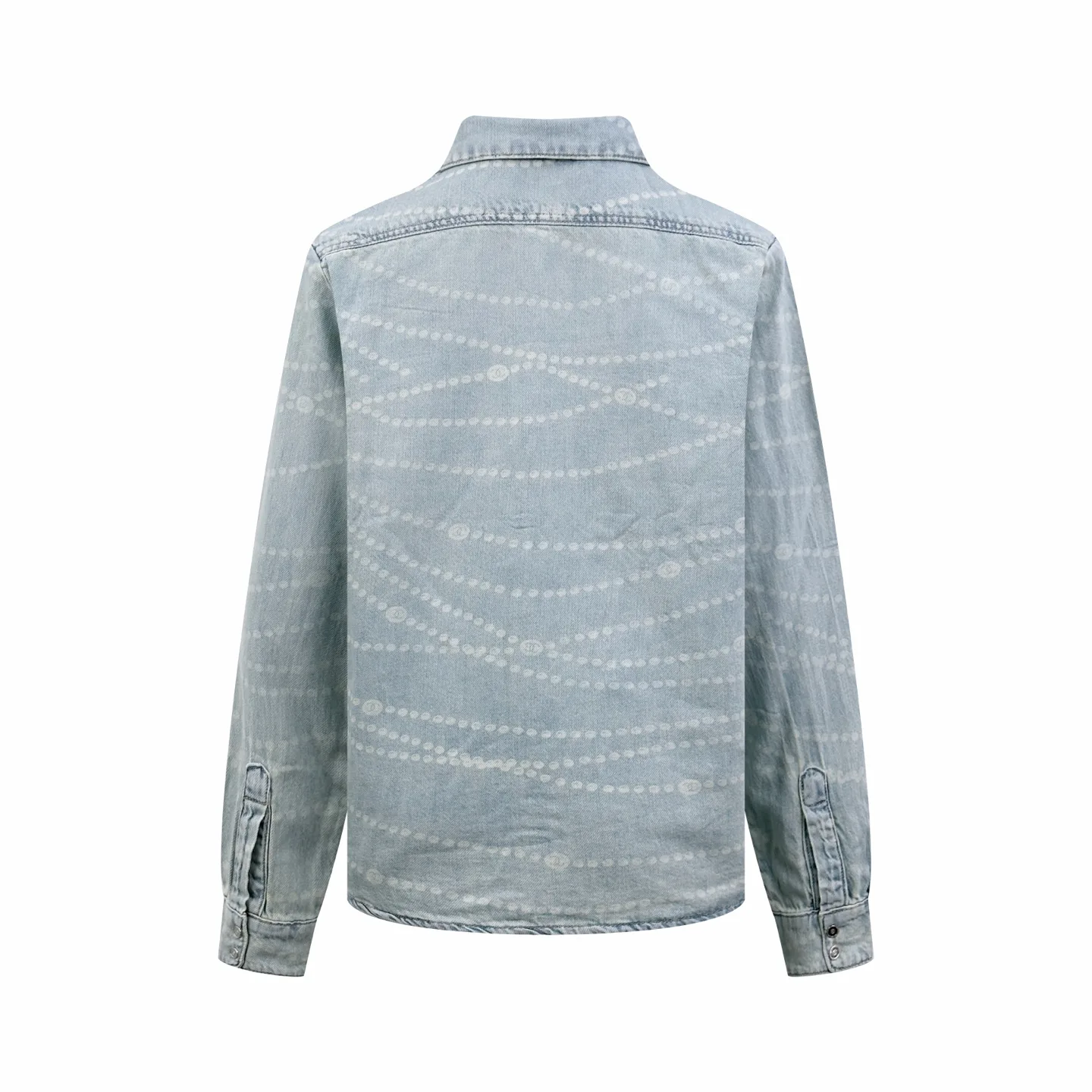 Laser-Etched Pearl Motif Denim Shirt D38523478 — view 2