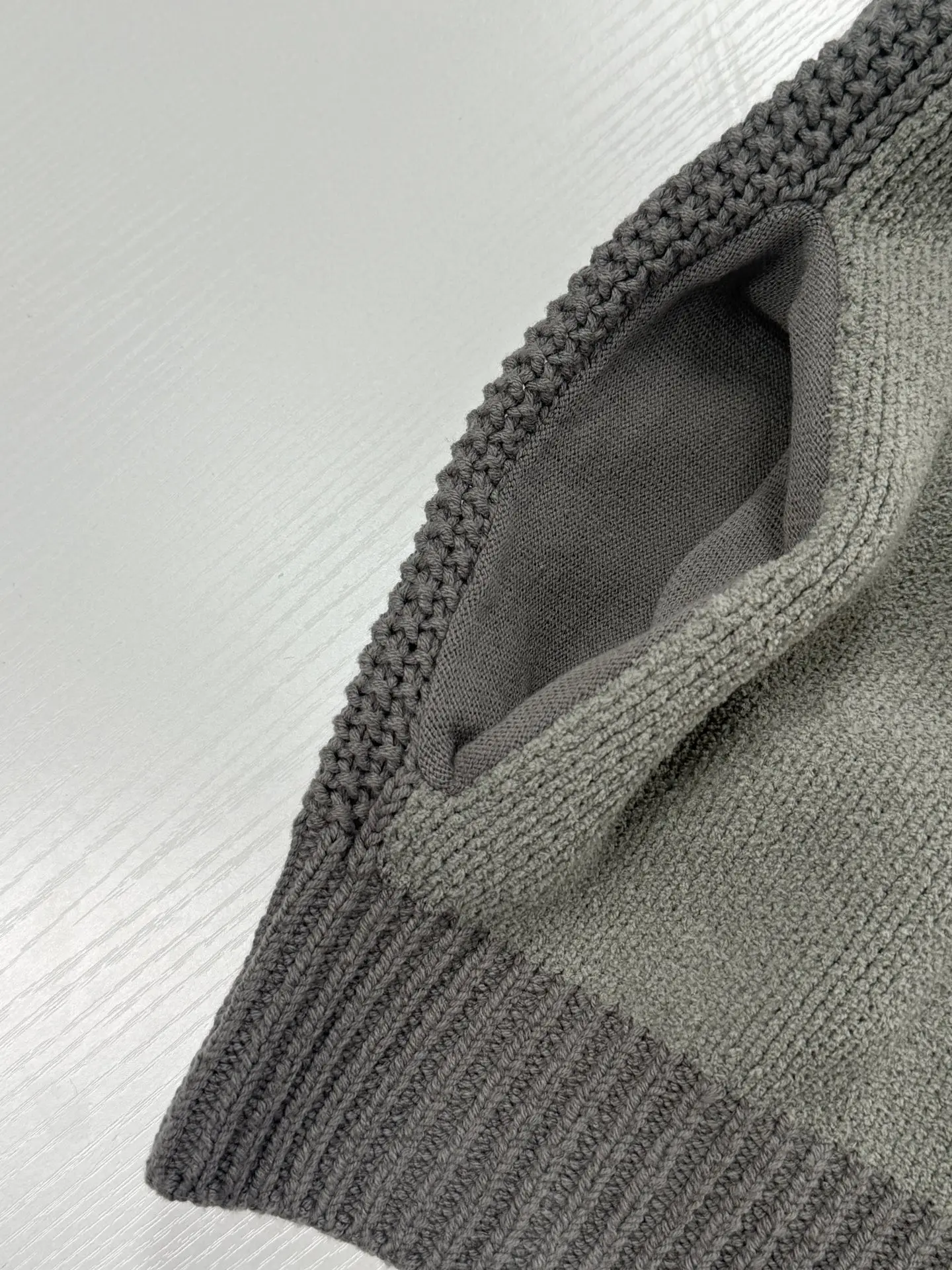 Zip-Up Knit Cardigan with Leather Logo Patch D38519940 — view 7