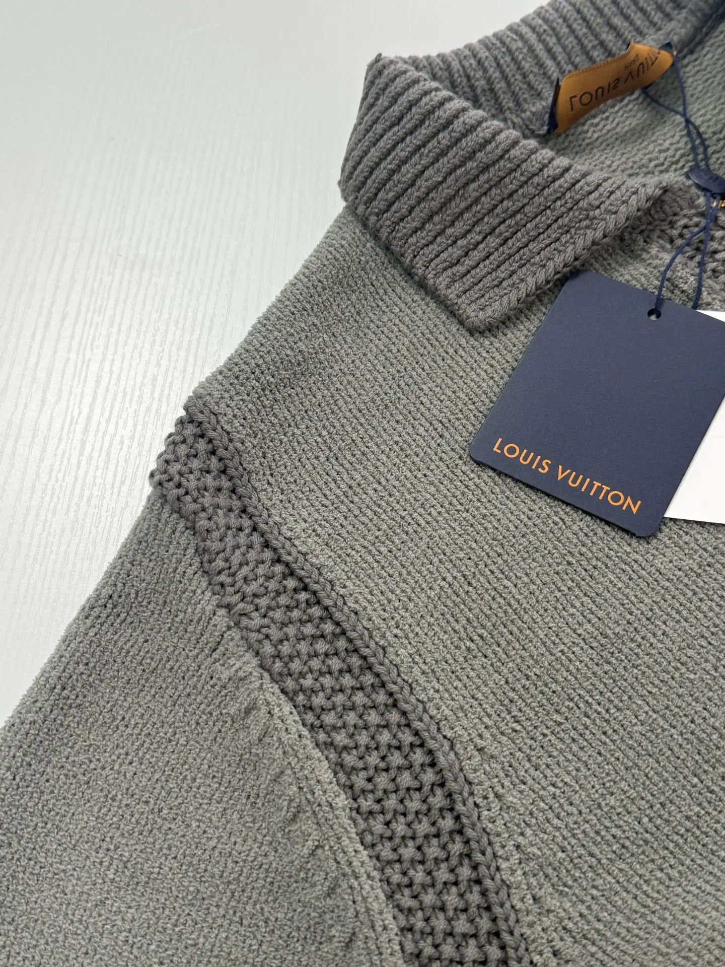 Zip-Up Knit Cardigan with Leather Logo Patch D38519940 — view 9