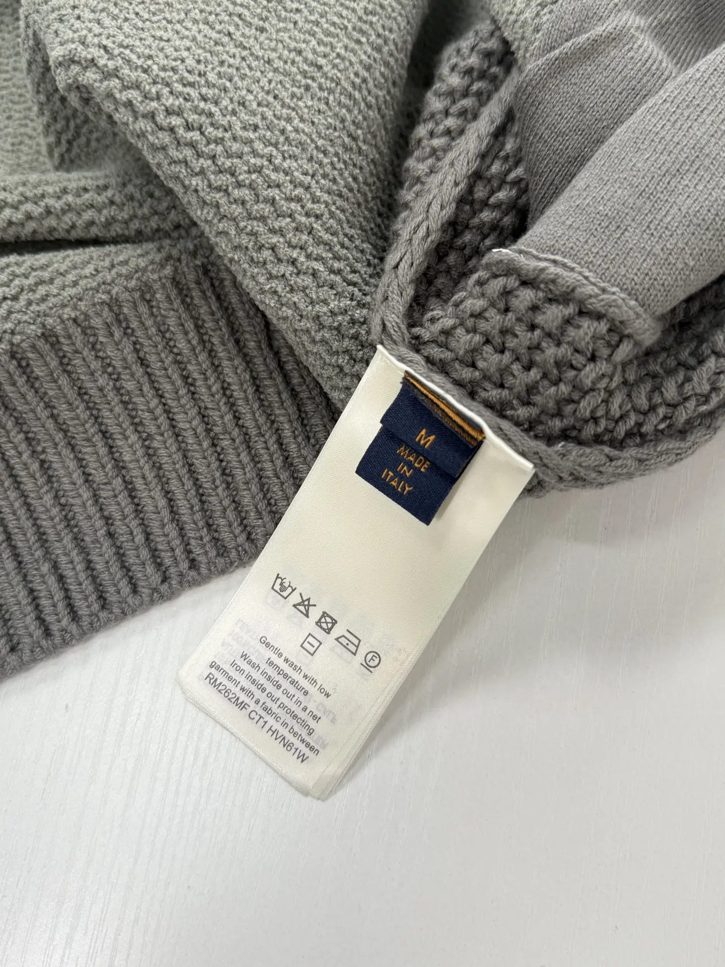 Zip-Up Knit Cardigan with Leather Logo Patch D38519940 — view 10