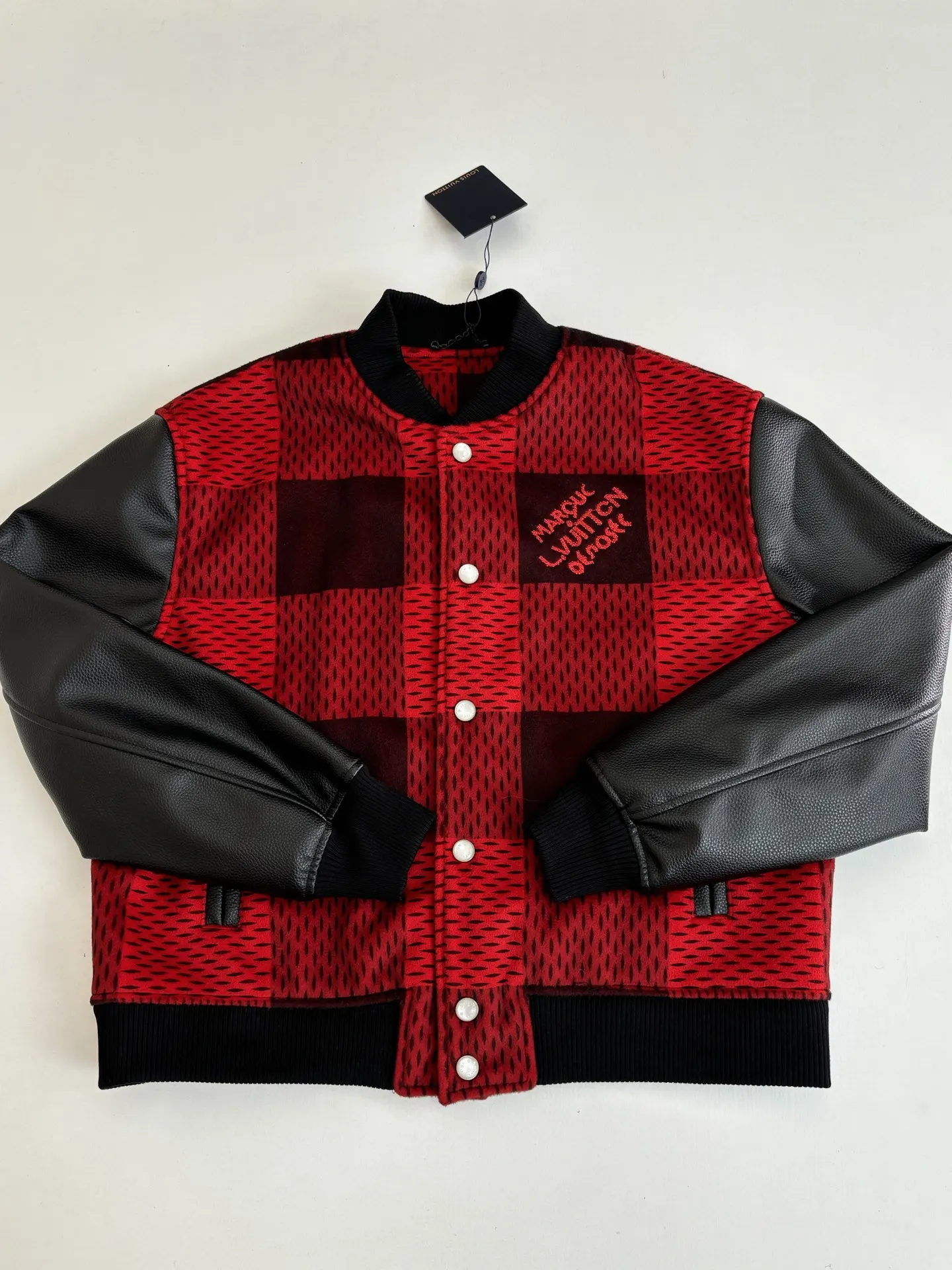 Damier Cashmere and Leather Varsity Jacket D38822611 — view 3