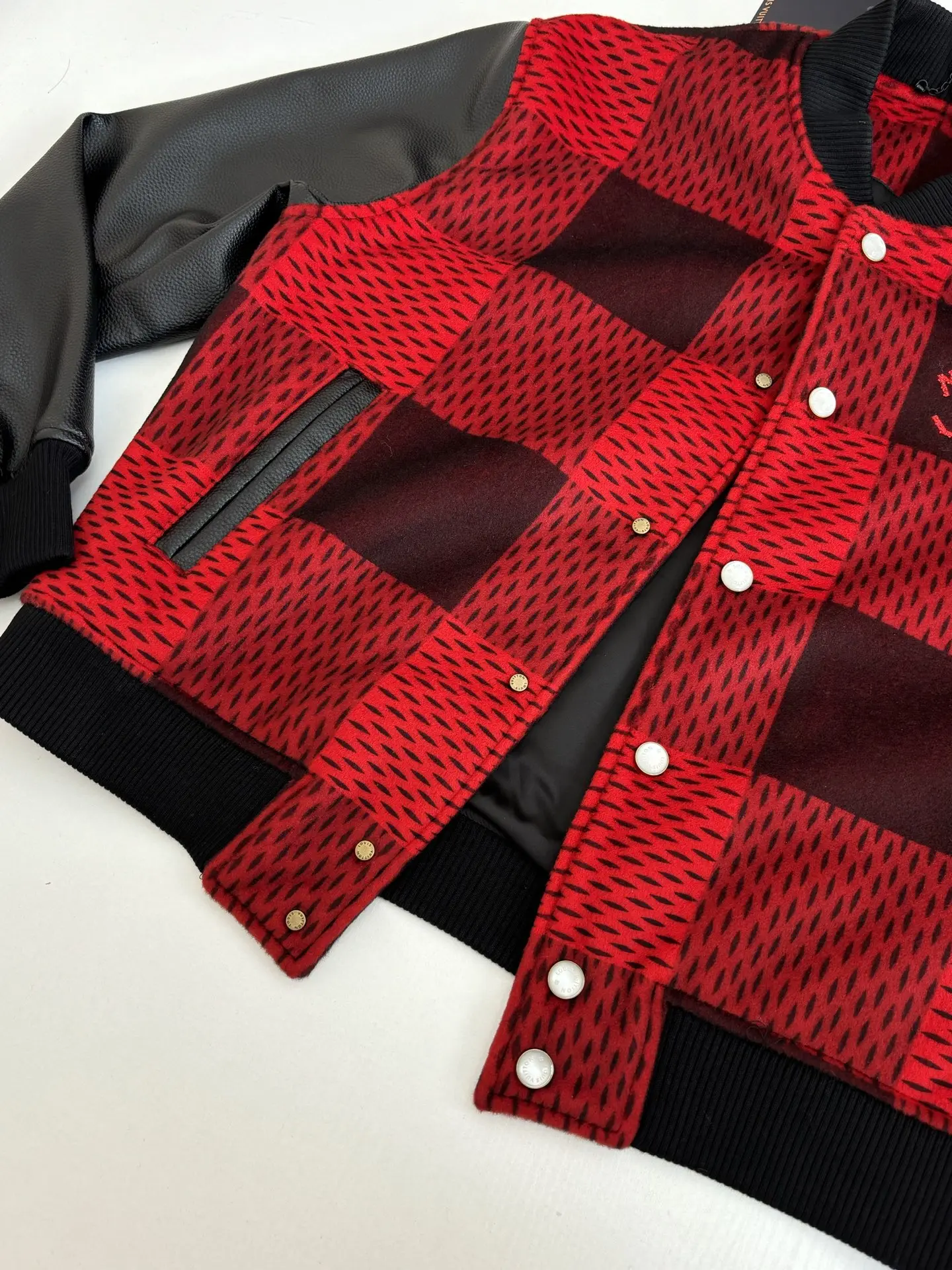 Damier Cashmere and Leather Varsity Jacket D38822611 — view 7