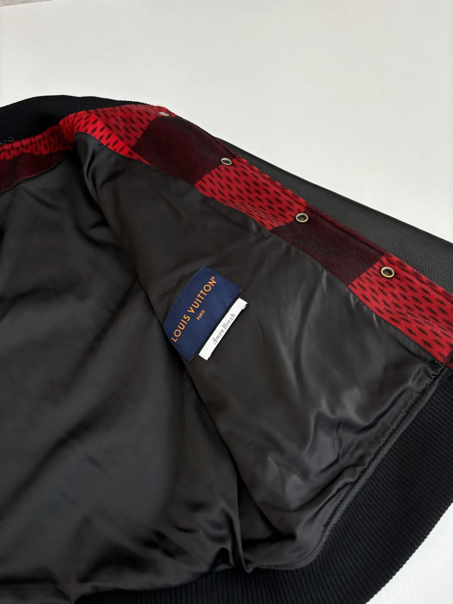 Damier Cashmere and Leather Varsity Jacket D38822611 — view 9
