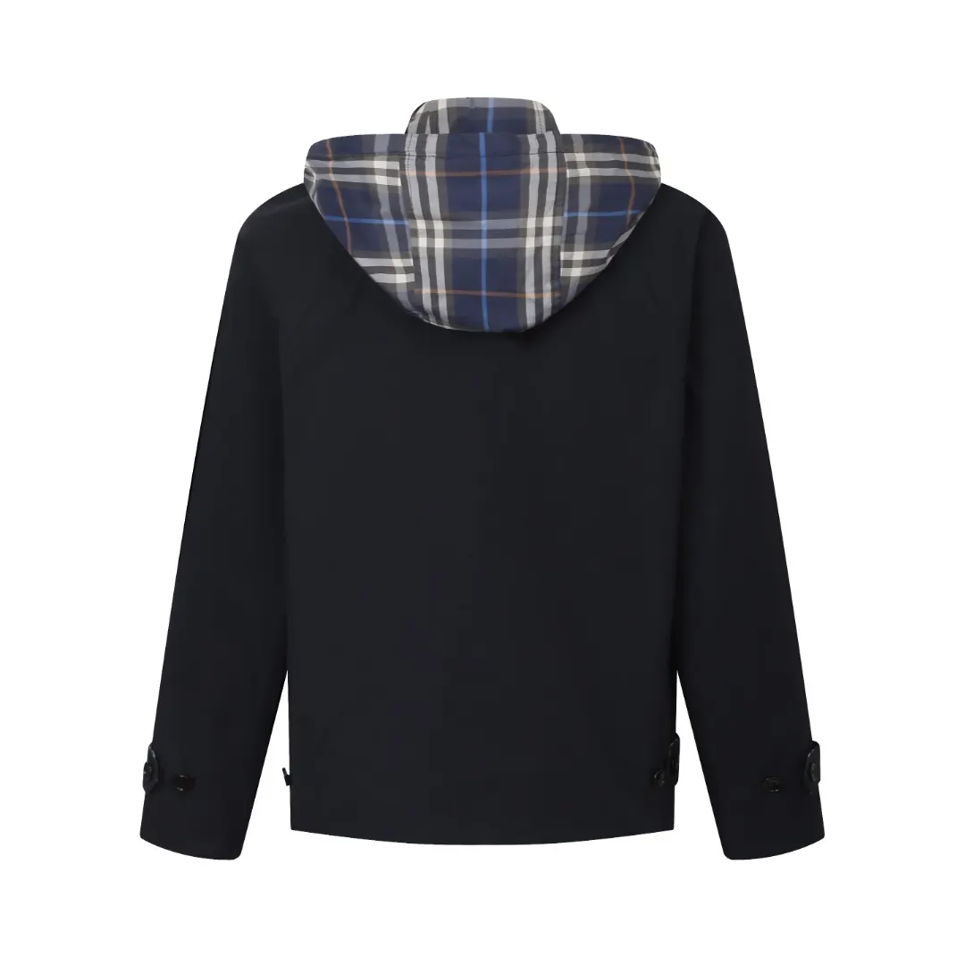 Reversible Check-Lined Hooded Jacket D40023469 — view 3