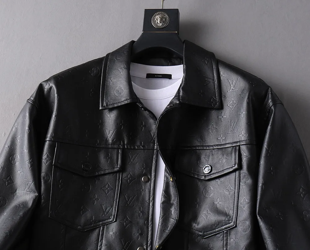 Monogram Embossed Leather-Look Jacket D40023352 — view 5
