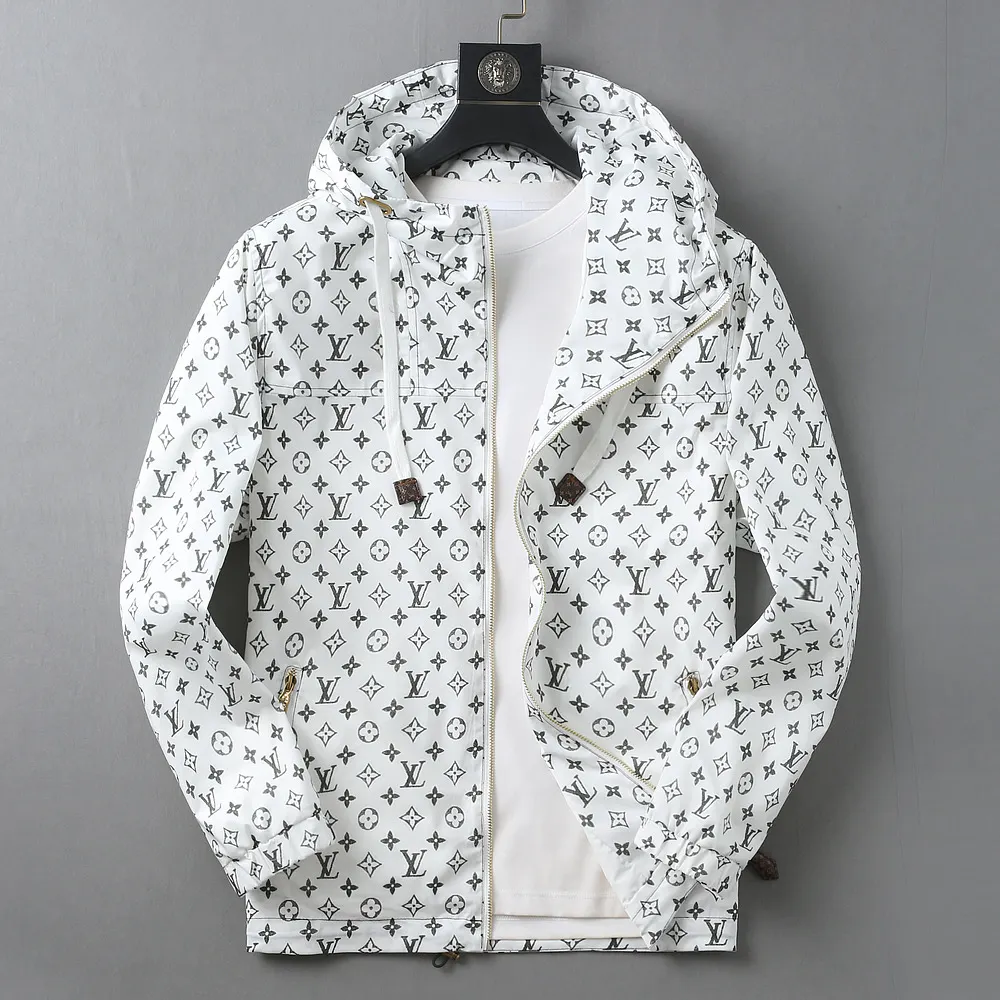 Monogram Print Hooded Windbreaker Jacket D40023321