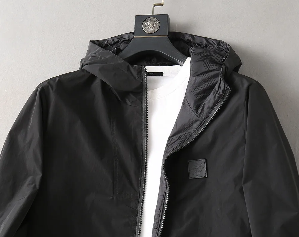 Damier Pattern Hooded Windbreaker Jacket D40023353 — view 6