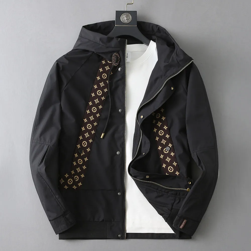 Monogram Panel Hooded Windbreaker Jacket D40023318