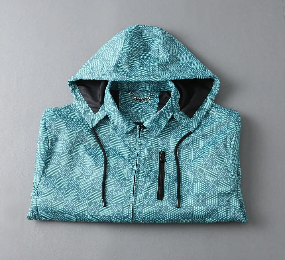 Damier Pattern Hooded Windbreaker Jacket D40023348 — view 4