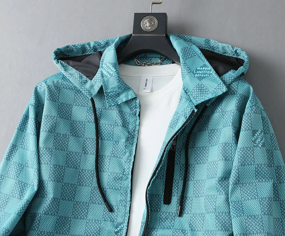 Damier Pattern Hooded Windbreaker Jacket D40023348 — view 5