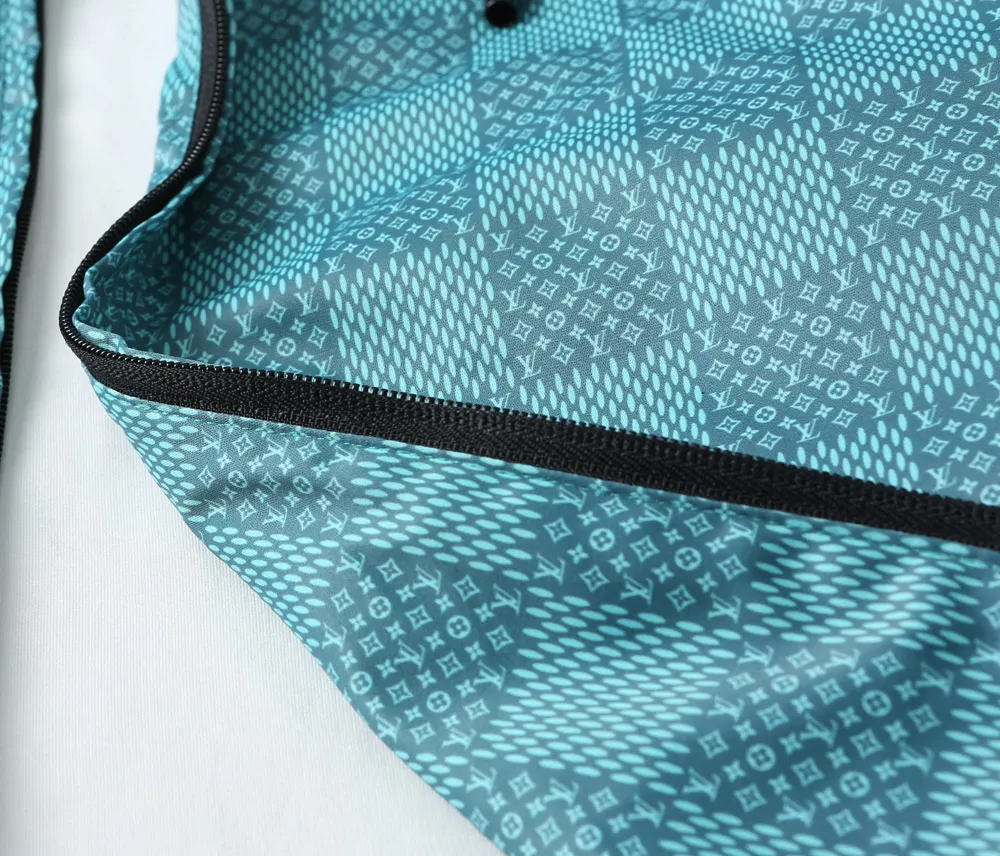 Damier Pattern Hooded Windbreaker Jacket D40023348 — view 8