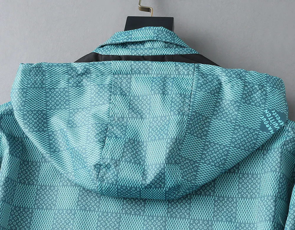 Damier Pattern Hooded Windbreaker Jacket D40023348 — view 13