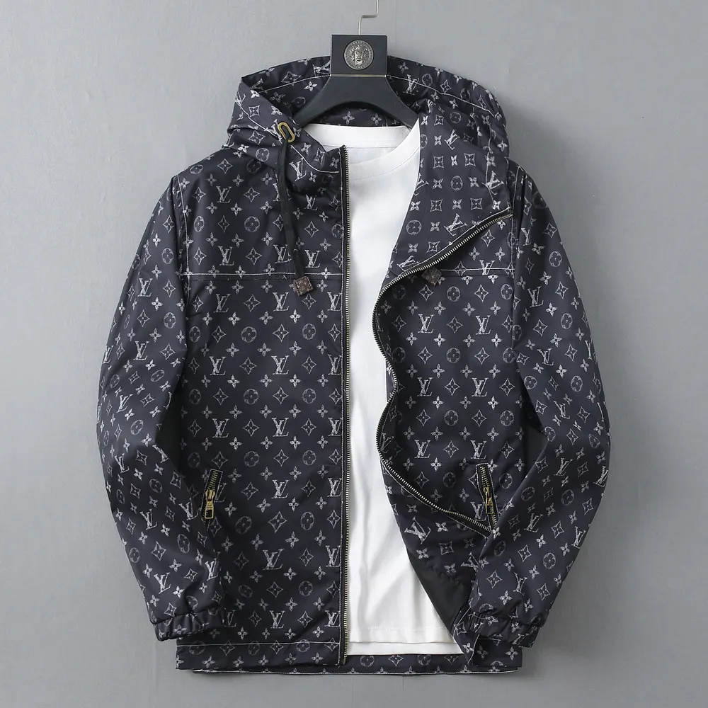 Monogram Print Hooded Windbreaker Jacket D40023322