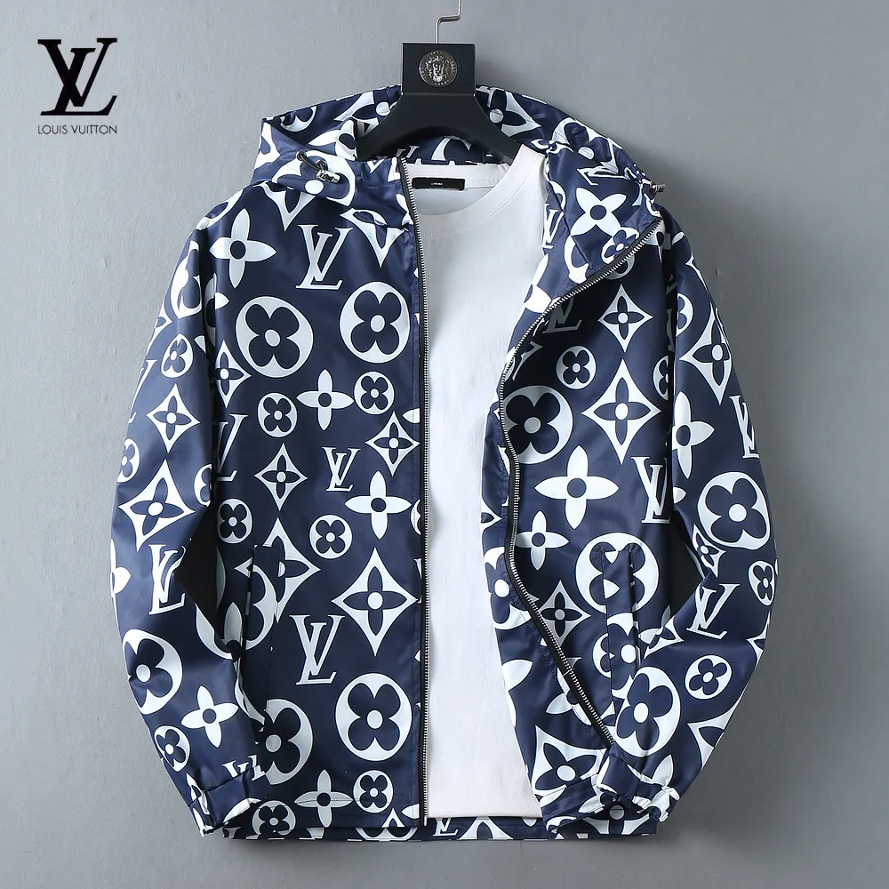 Monogram Print Hooded Windbreaker Jacket D40023340