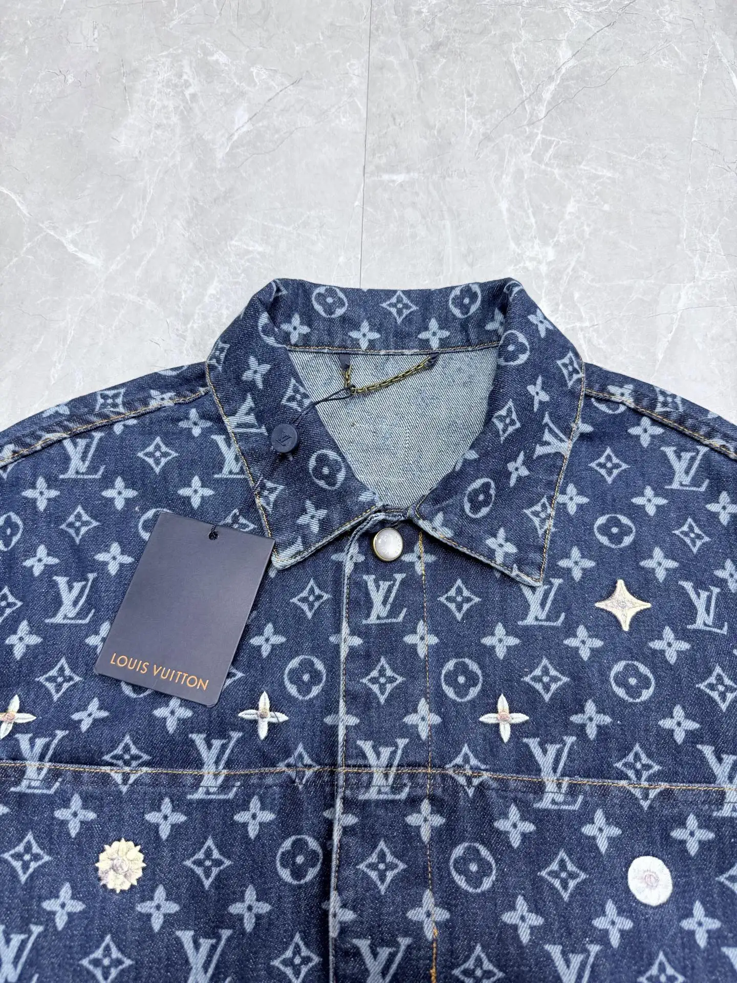 Monogram Embroidered Denim Shirt Jacket D40022036 — view 3
