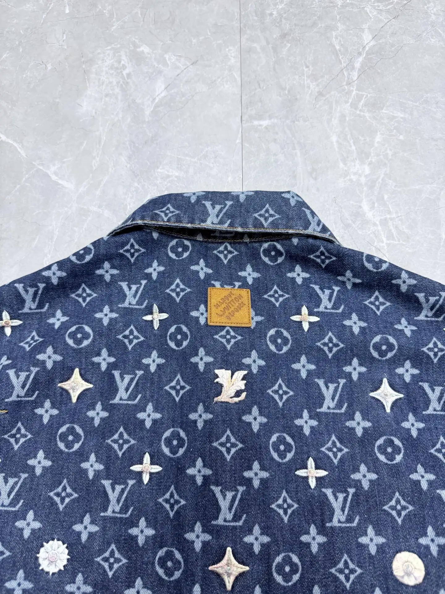 Monogram Embroidered Denim Shirt Jacket D40022036 — view 9