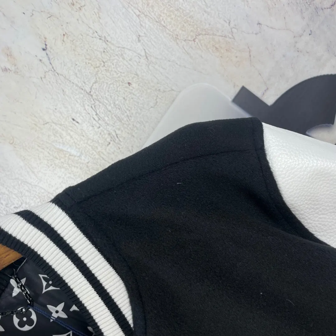 Wool and Grained Leather Varsity Jacket D41023297 — view 5