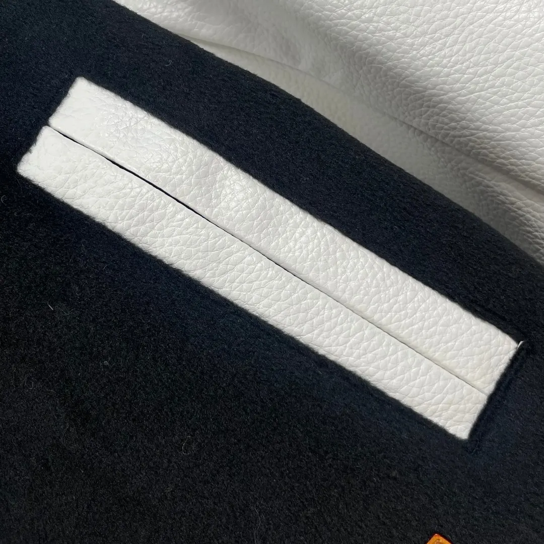 Wool and Grained Leather Varsity Jacket D41023297 — view 6