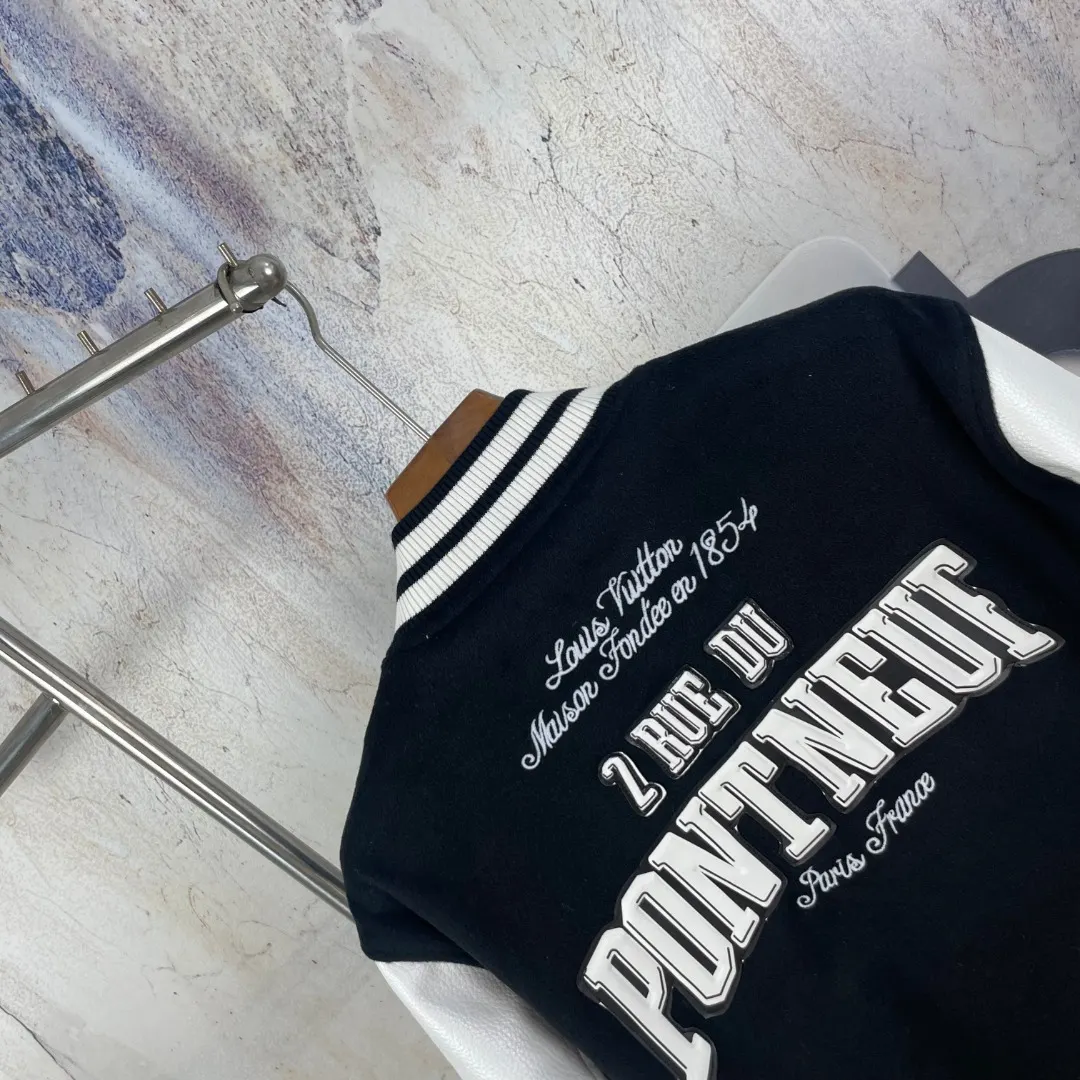 Wool and Grained Leather Varsity Jacket D41023297 — view 10