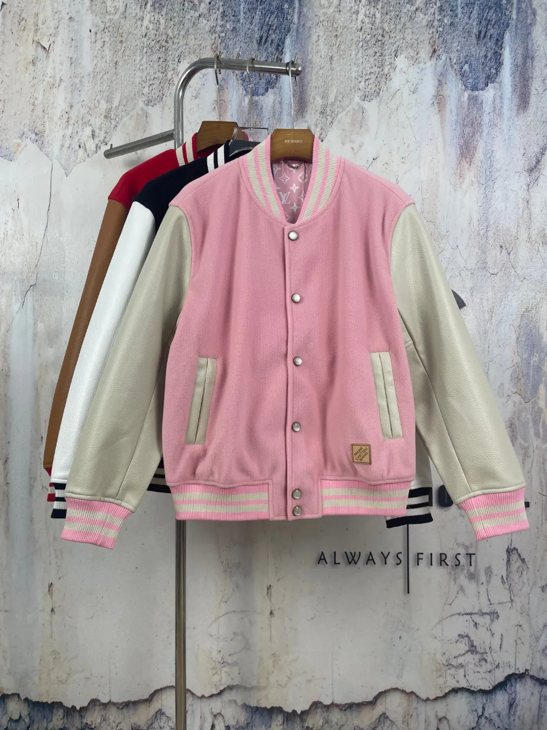 Louis Vuitton x Nigo Wool and Leather Varsity Jacket D41023299