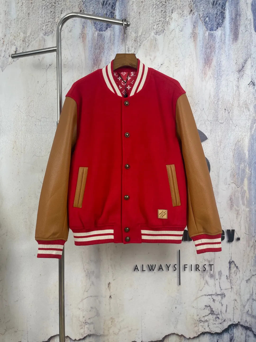 Louis Vuitton x Nigo Wool and Leather Varsity Jacket D41023298