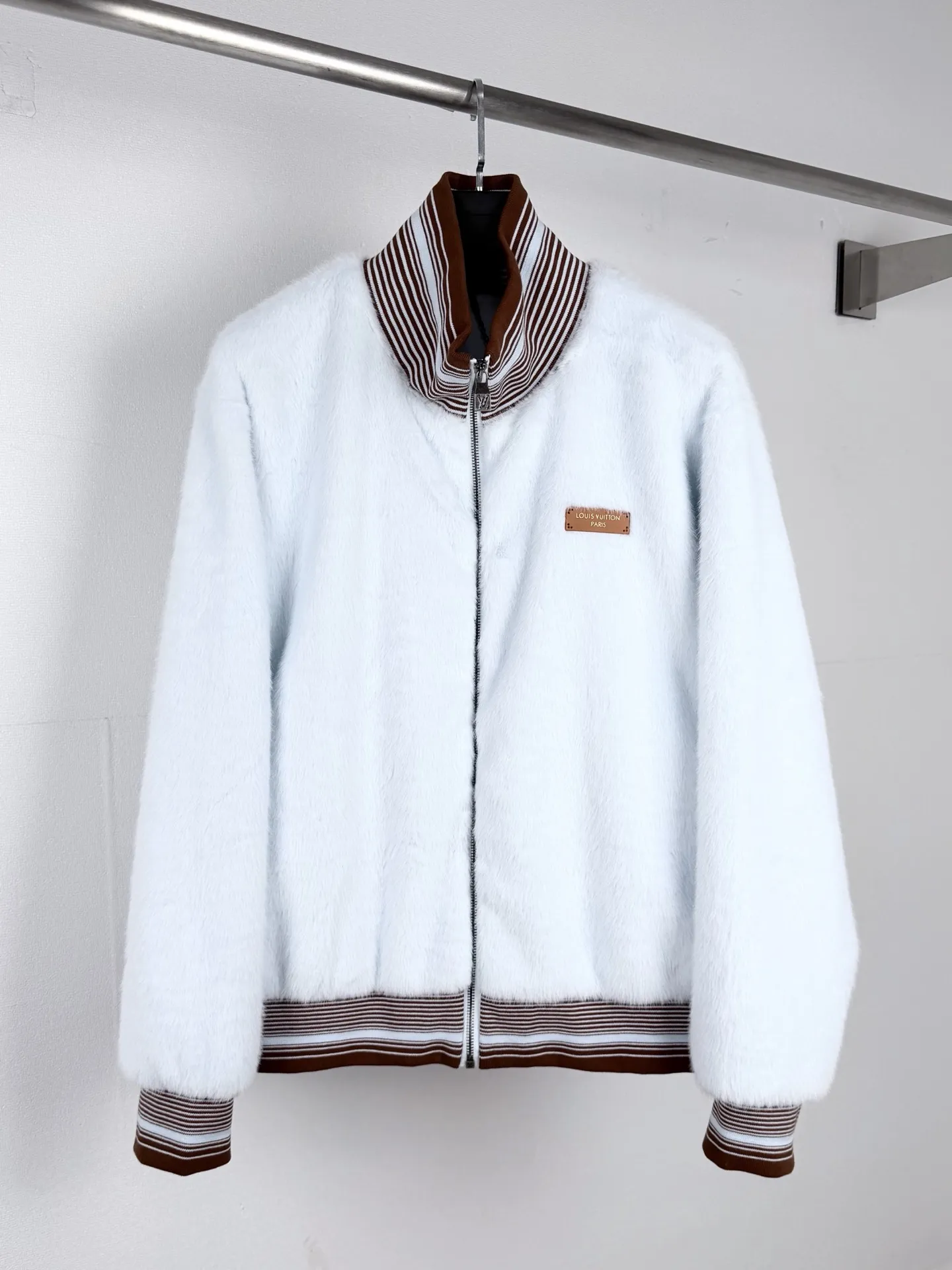 Mink-Effect Faux Fur Zip-Up Jacket D41519986