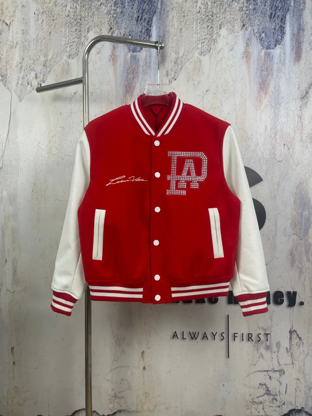 Embellished Wool and Leather Varsity Jacket D42023457