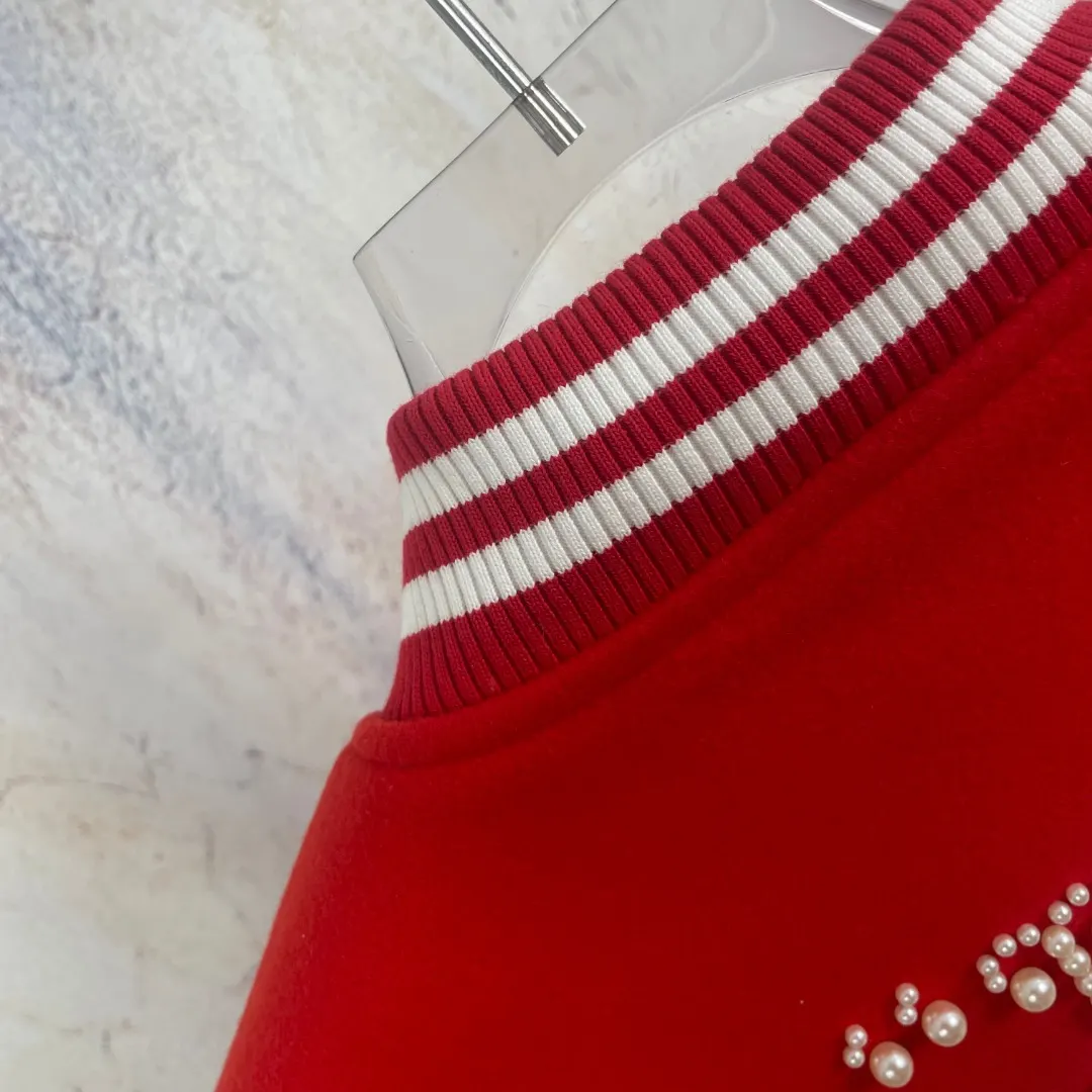 Embellished Wool and Leather Varsity Jacket D42023457 — view 10