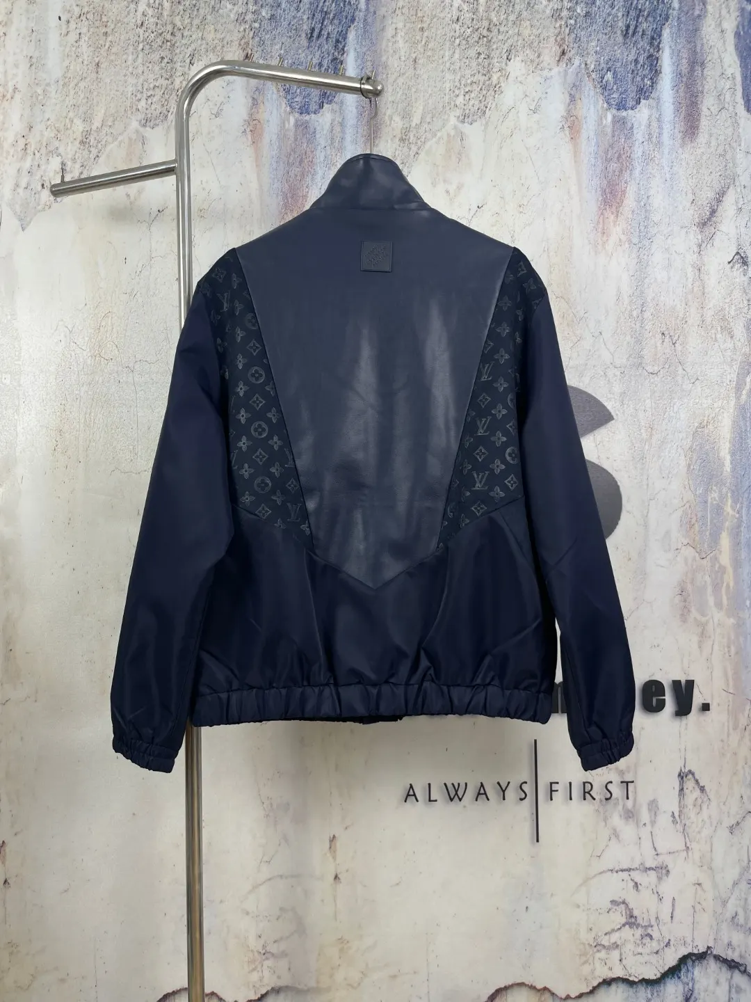 Monogram Mixed-Media Funnel-Neck Jacket D42023296 — view 2