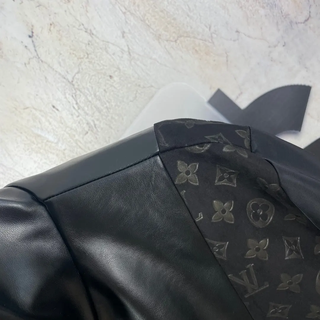 Monogram Mixed-Media Funnel-Neck Jacket D42023295 — view 7
