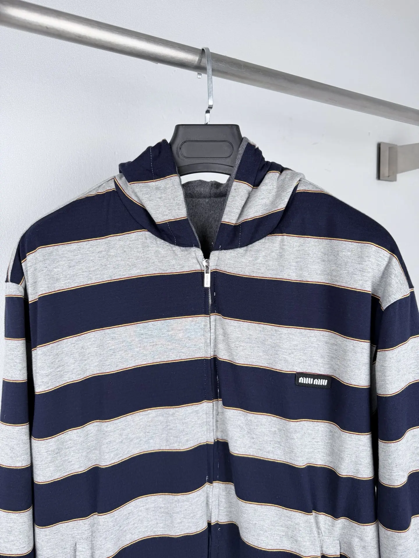 Reversible Striped Fleece-Lined Hooded Jacket D42020005 — view 2