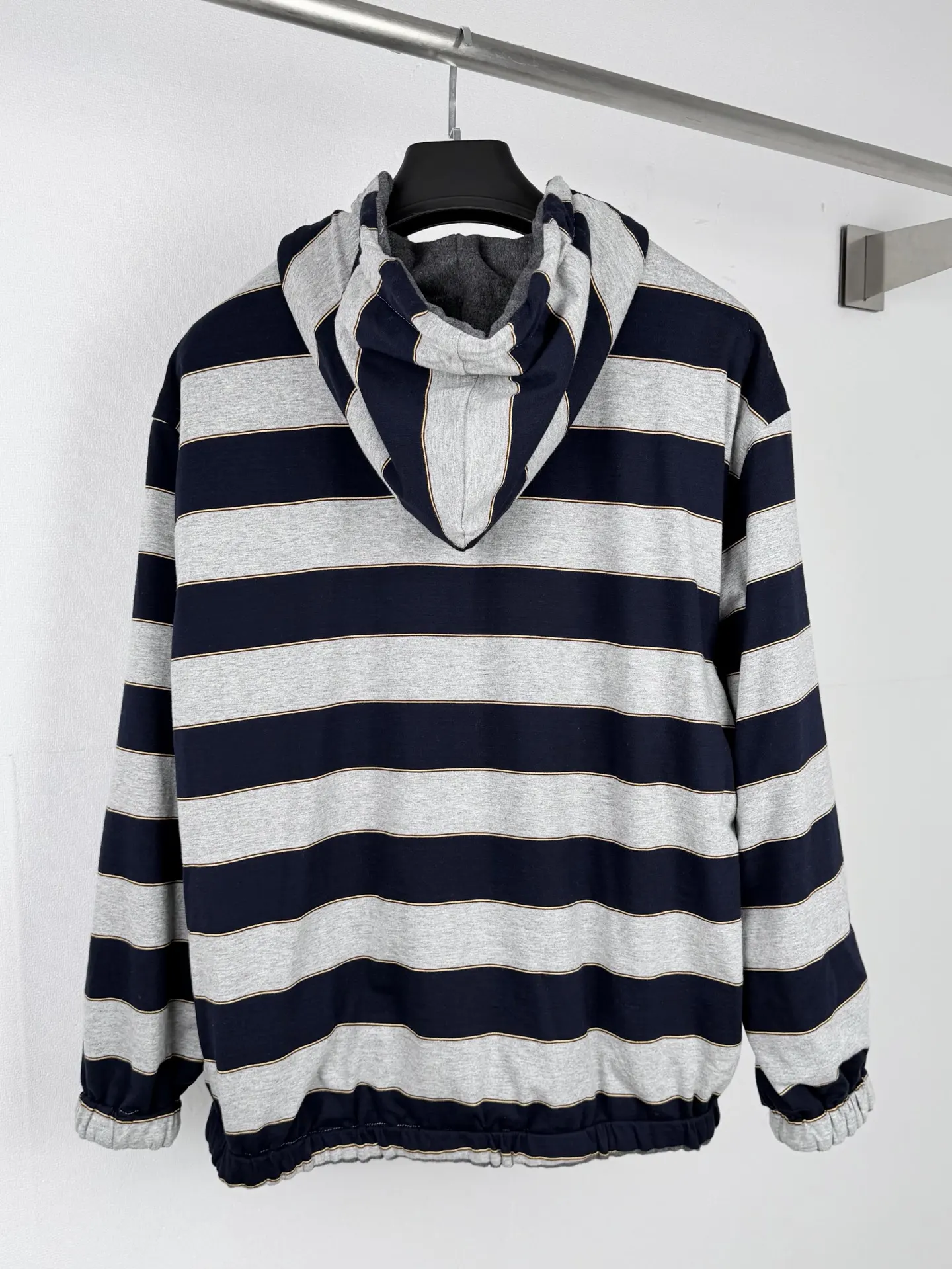 Reversible Striped Fleece-Lined Hooded Jacket D42020005 — view 3
