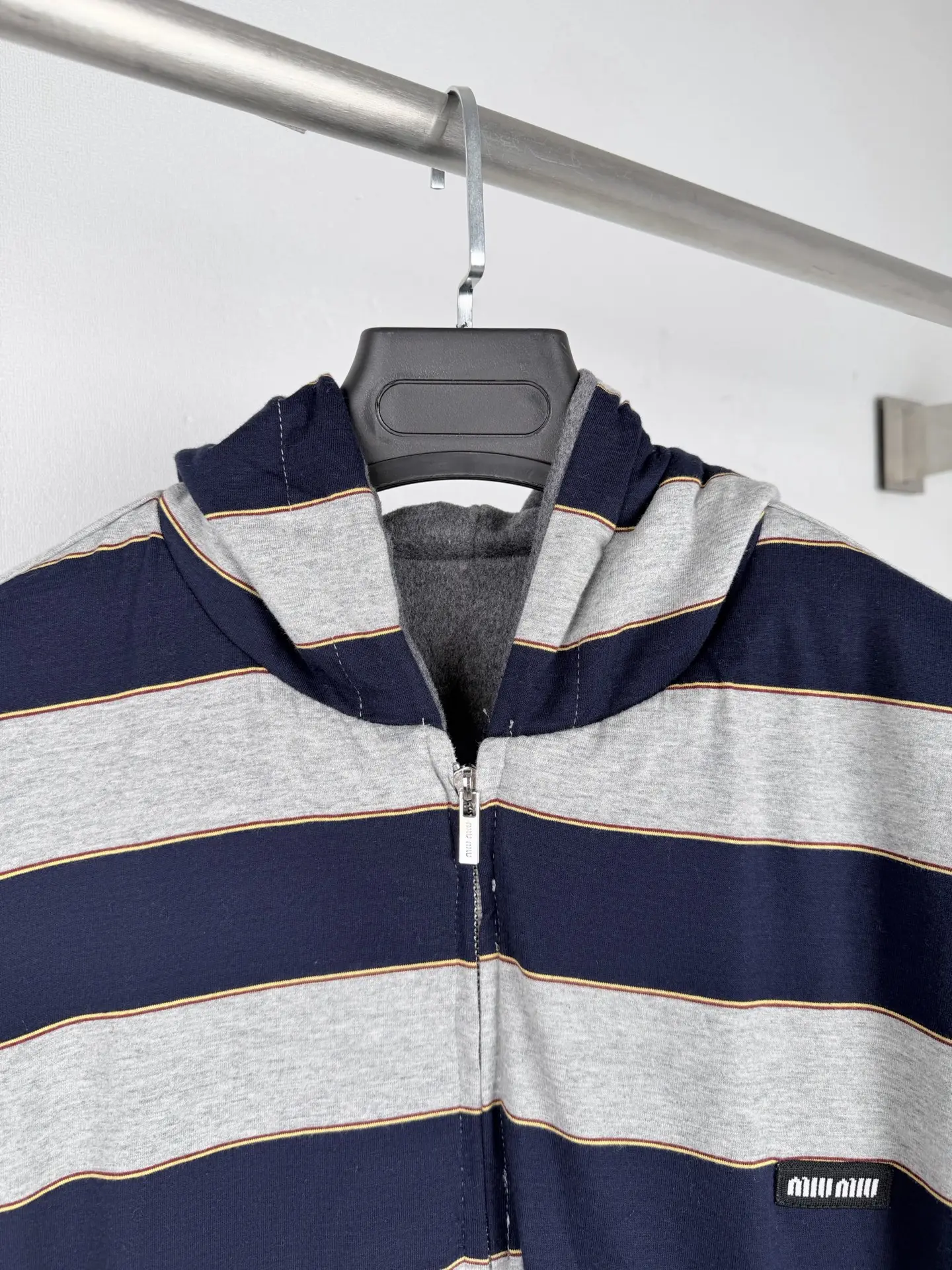 Reversible Striped Fleece-Lined Hooded Jacket D42020005 — view 5