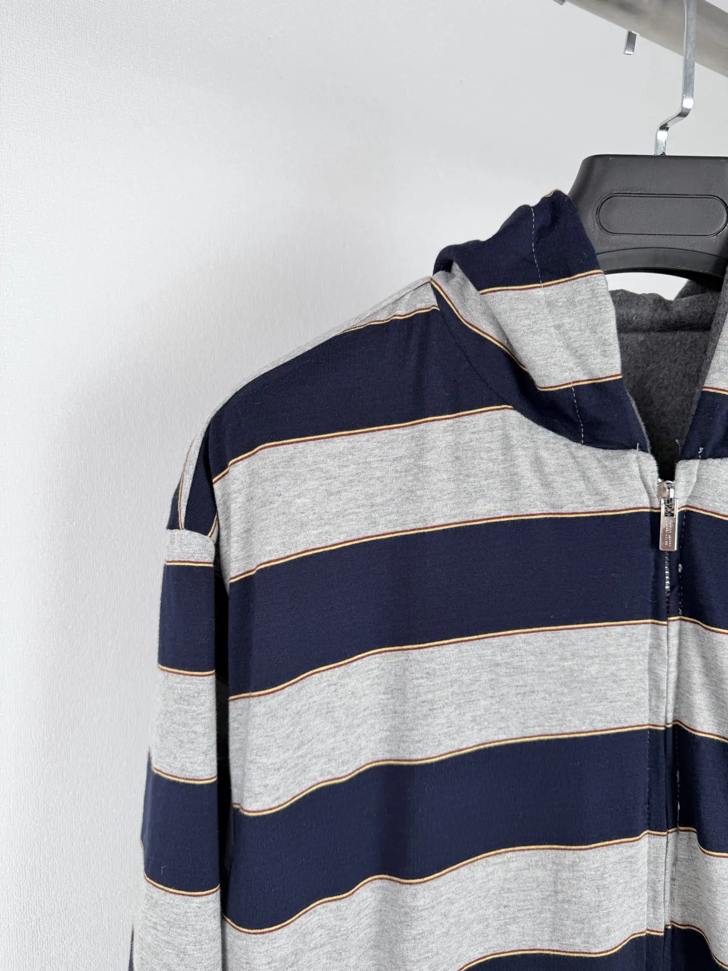 Reversible Striped Fleece-Lined Hooded Jacket D42020005 — view 7