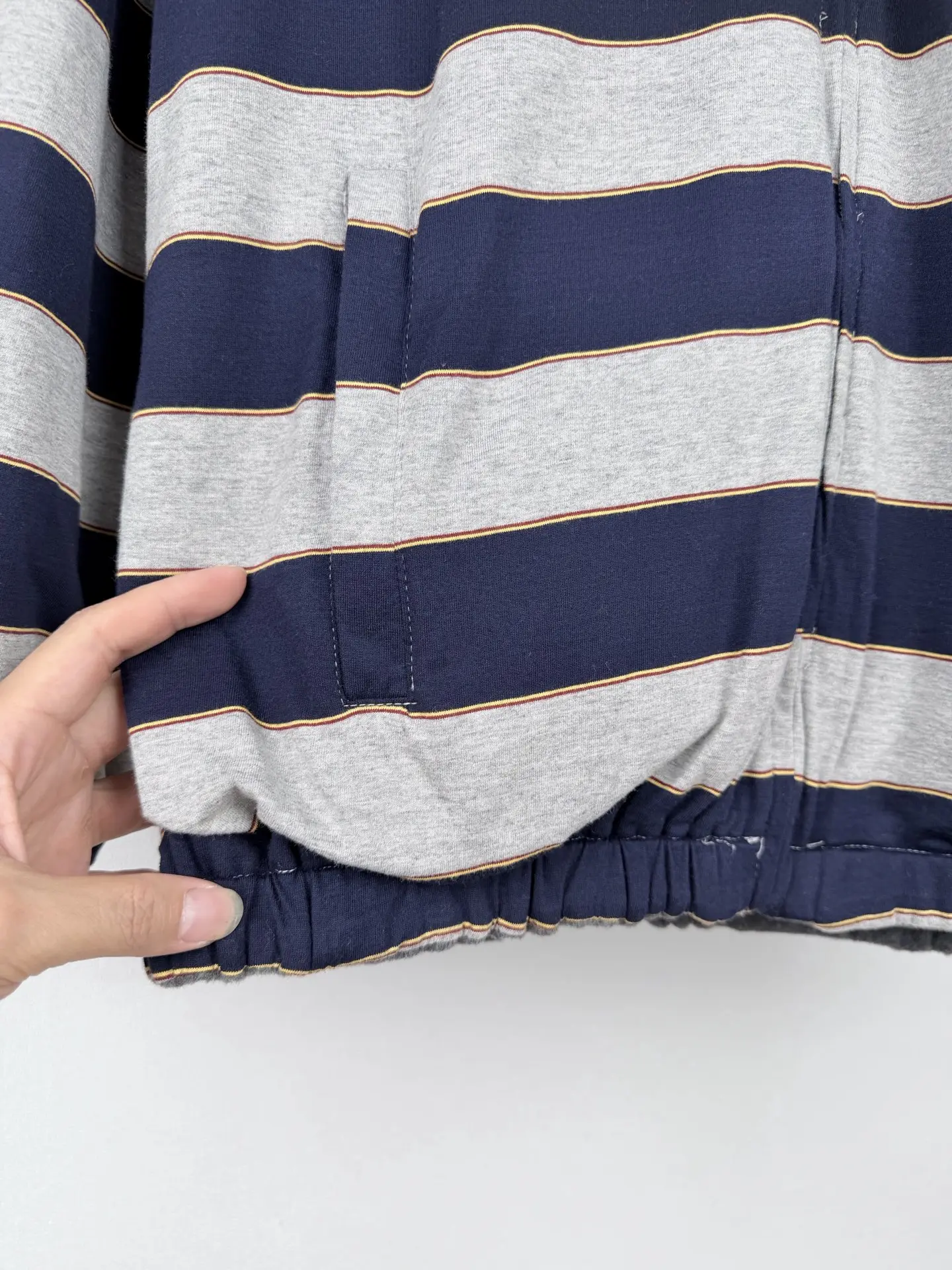Reversible Striped Fleece-Lined Hooded Jacket D42020005 — view 9