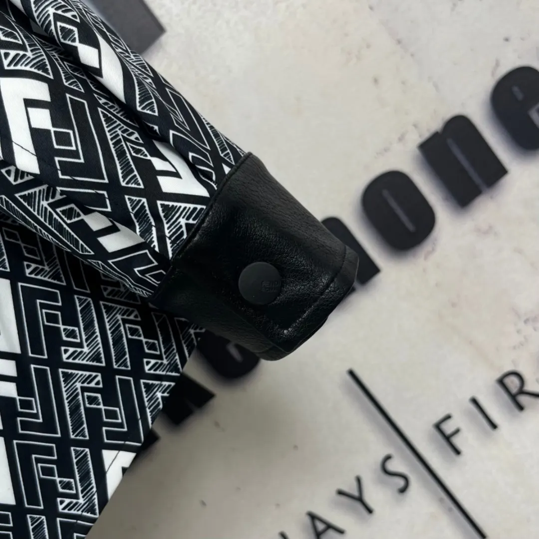 FF Monogram Leather-Trimmed Workwear Jacket D42523306 — view 8