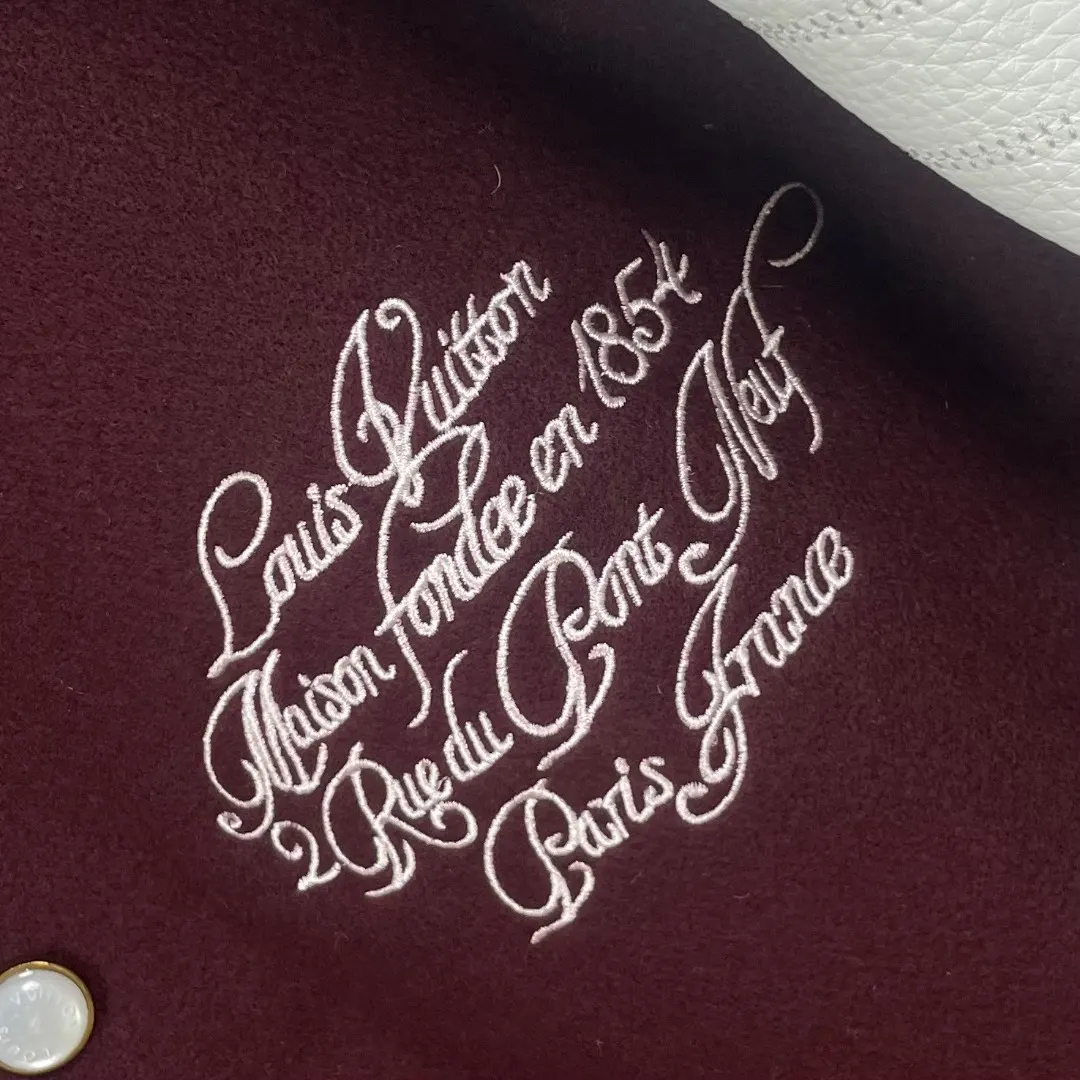 Logo-Embroidered Wool and Leather Varsity Jacket D42523291 — view 7