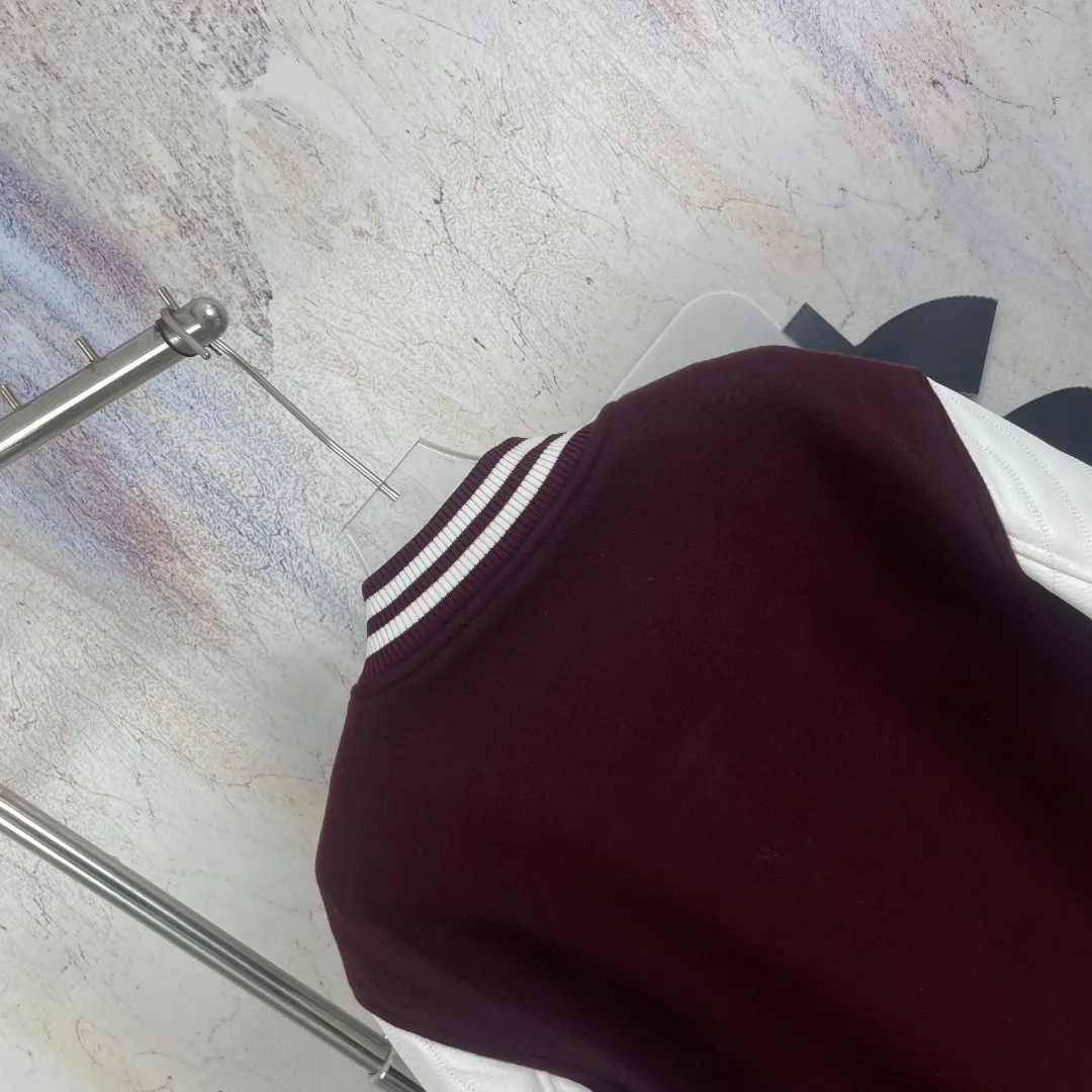 Logo-Embroidered Wool and Leather Varsity Jacket D42523291 — view 10