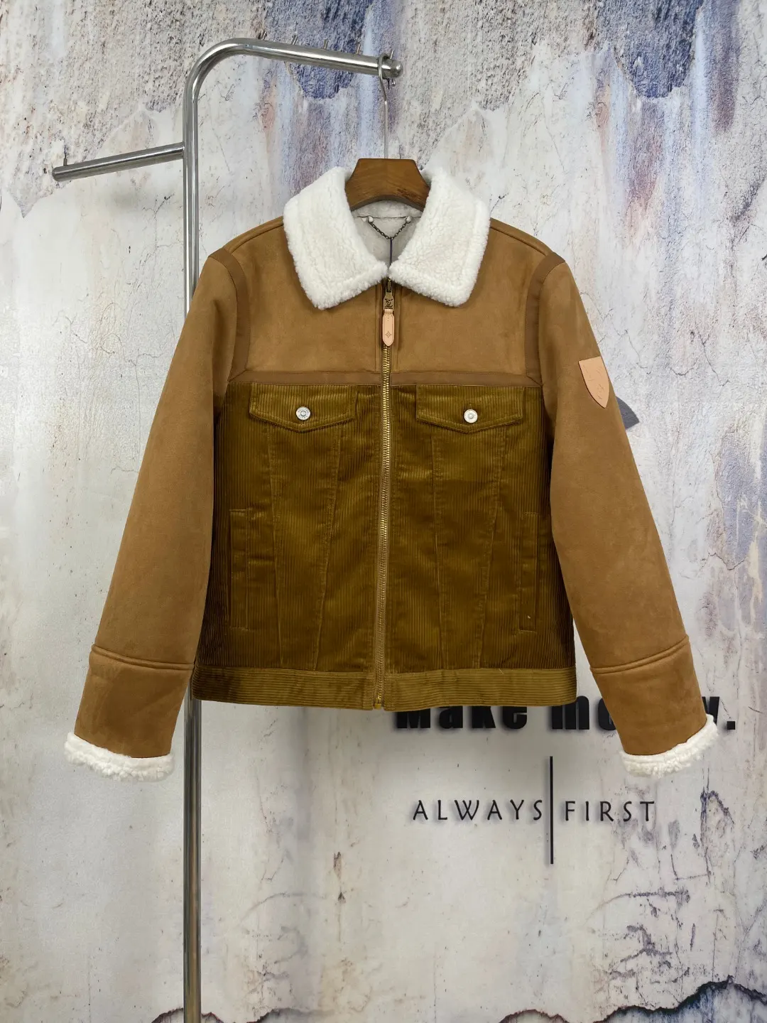 Corduroy and Faux-Suede Shearling-Collar Jacket D43023292