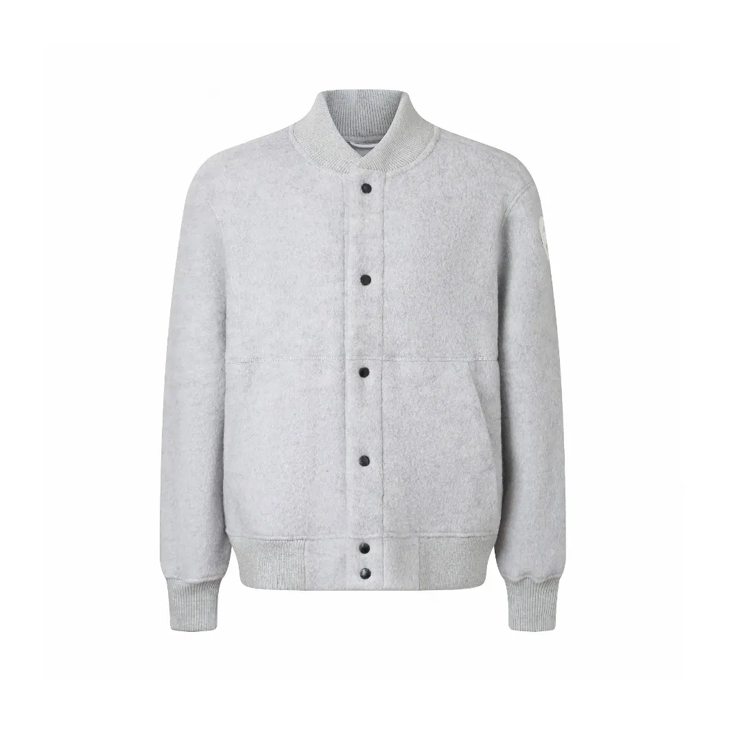 Wool-Blend Bomber Jacket with Logo Patch D43521911