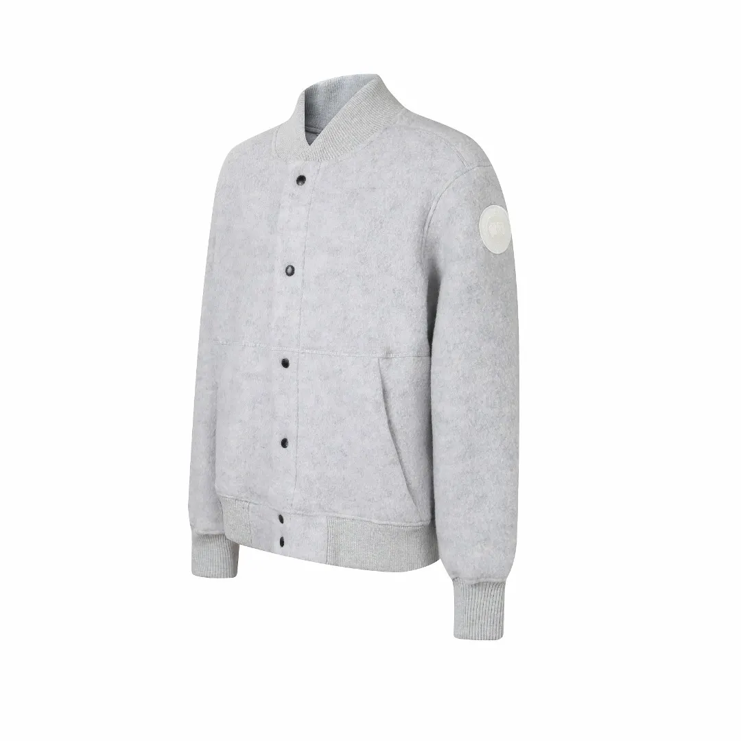 Wool-Blend Bomber Jacket with Logo Patch D43521911 — view 2