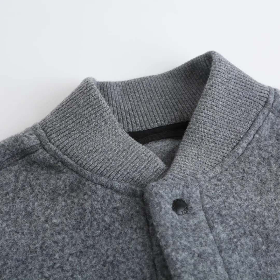 Wool-Blend Fleece Bomber Jacket D43521910 — view 4