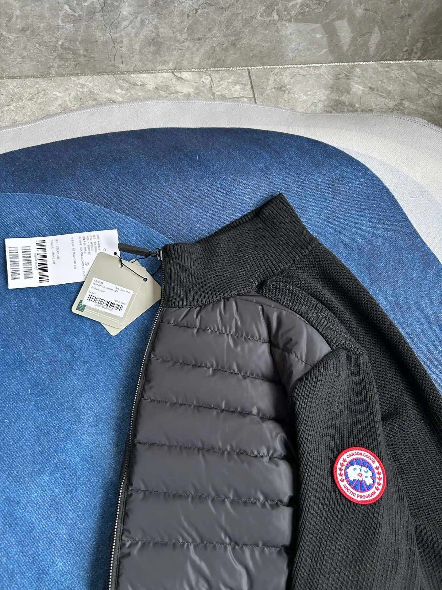 HyBridge Knit Jacket with Down-Filled Panels D44022726 — view 11