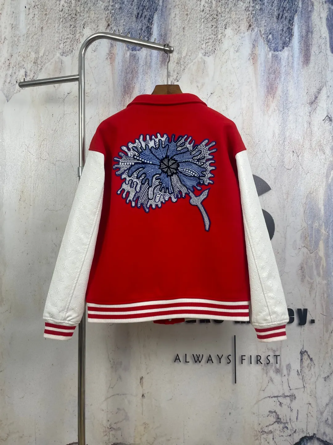 Floral Embroidered Wool-Blend Varsity Jacket D45023290 — view 2