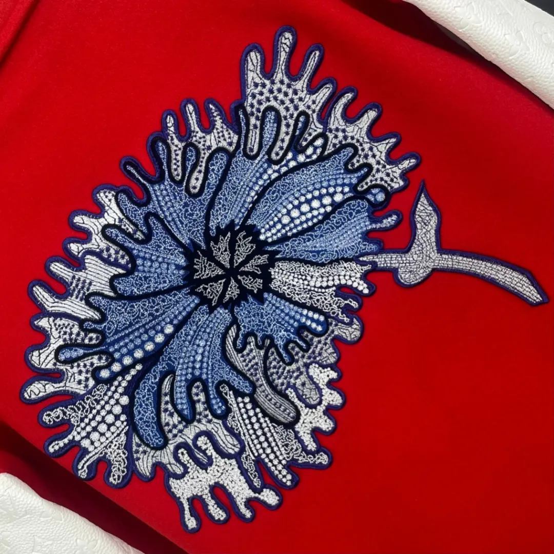 Floral Embroidered Wool-Blend Varsity Jacket D45023290 — view 11