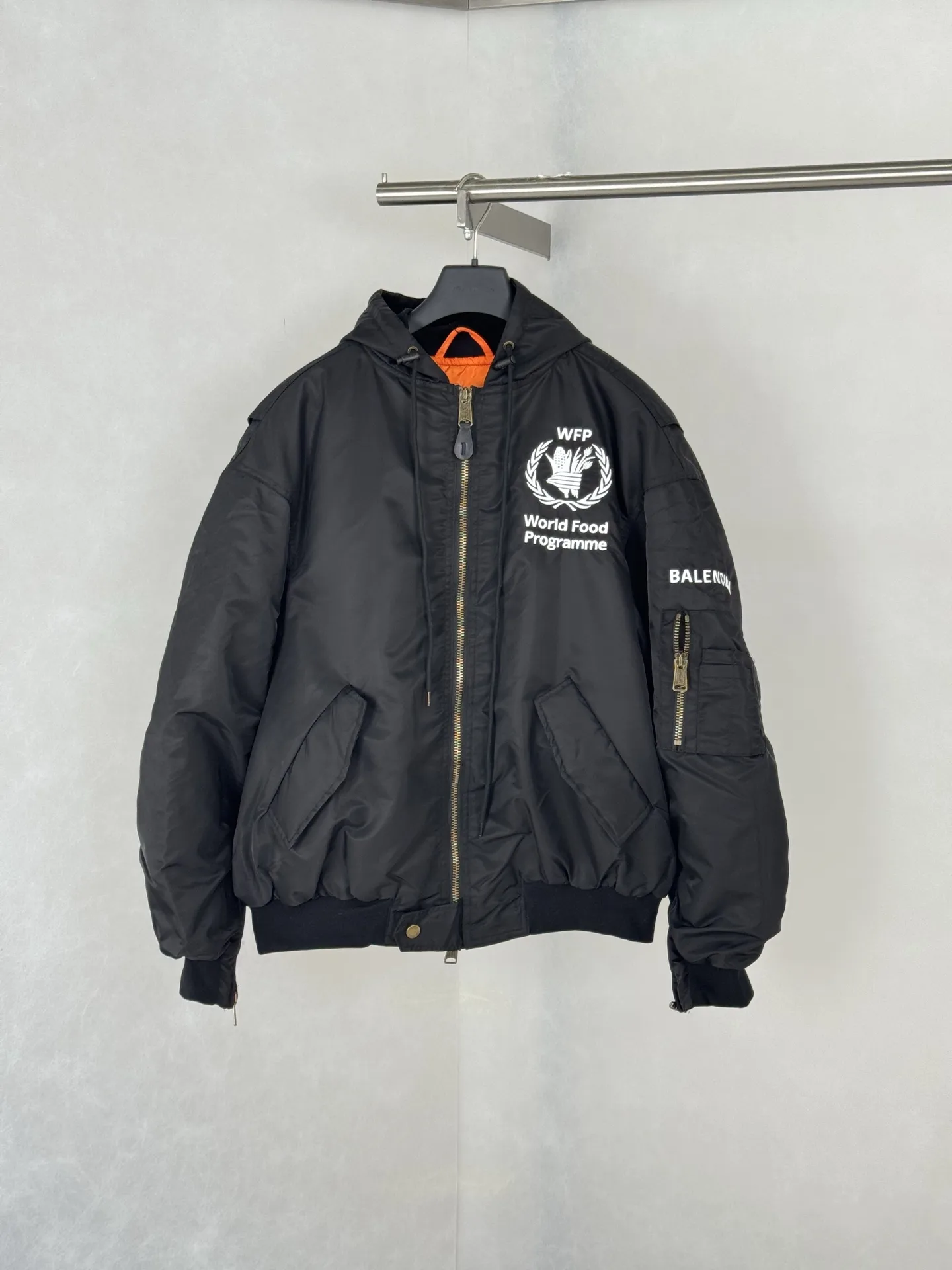 WFP Embroidered Hooded Bomber Jacket D46019955