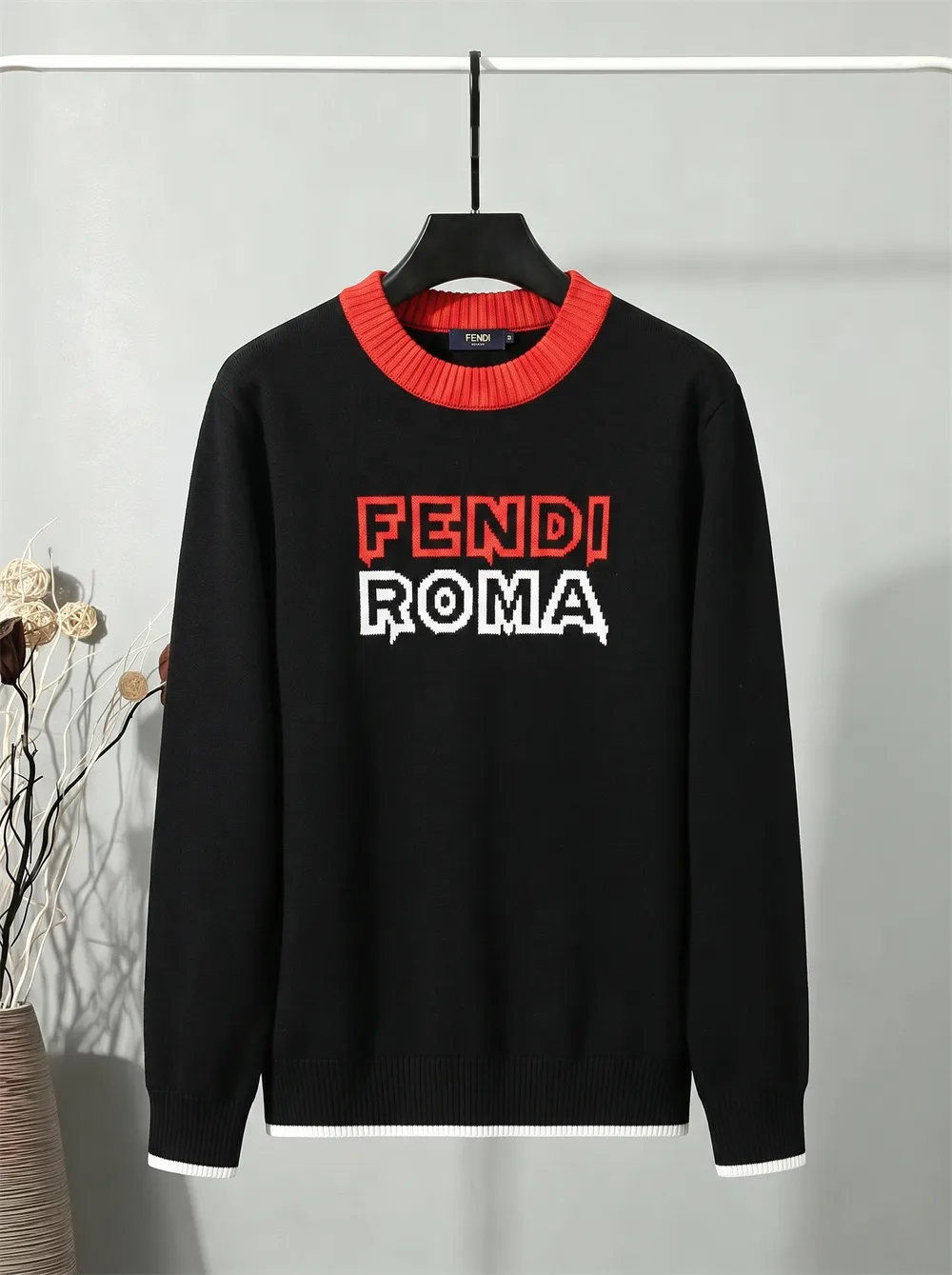 Fendi Roma Logo Intarsia Knit Sweater D20022093