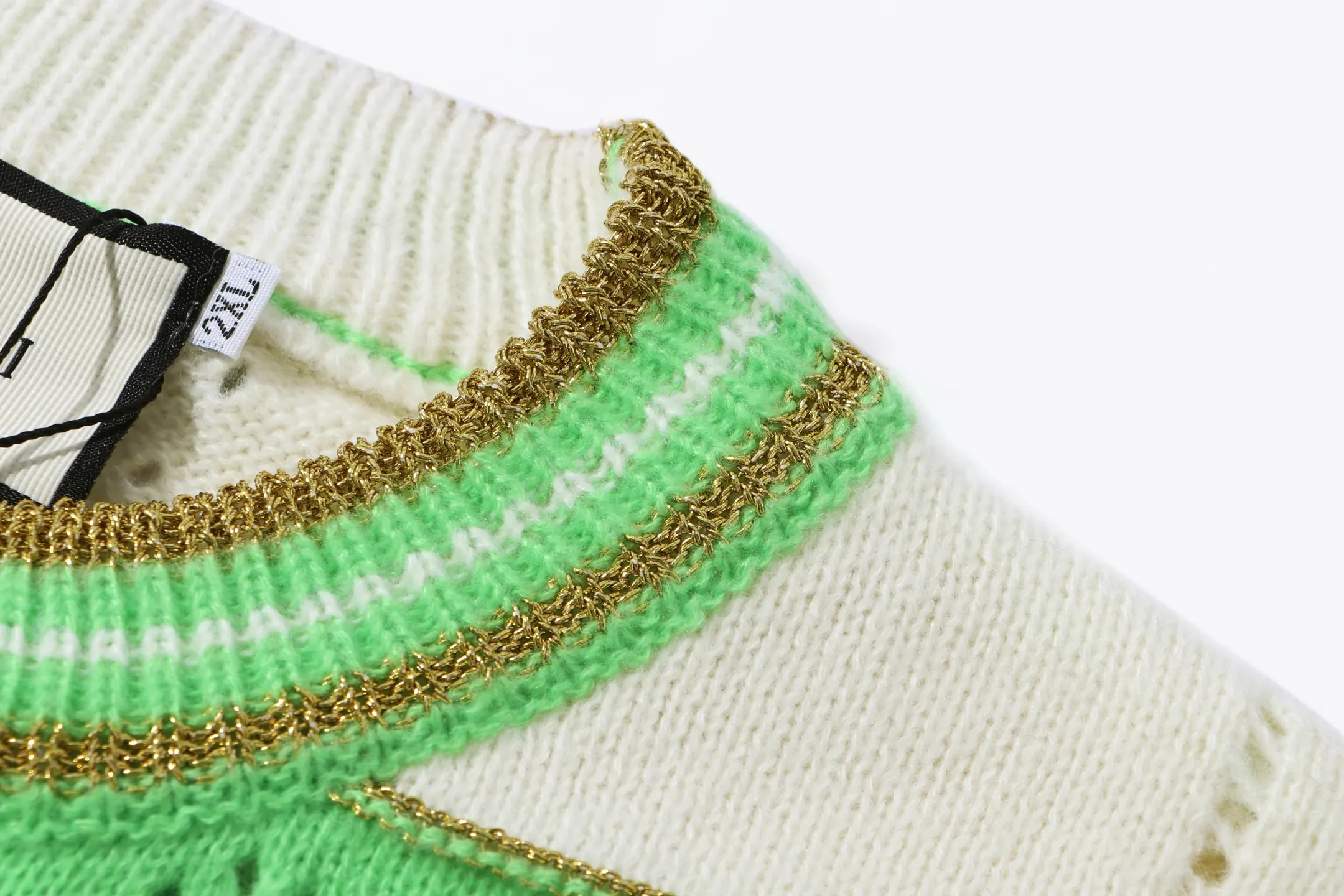 GG Perforated Striped Knit Sweater D20022132 — view 4