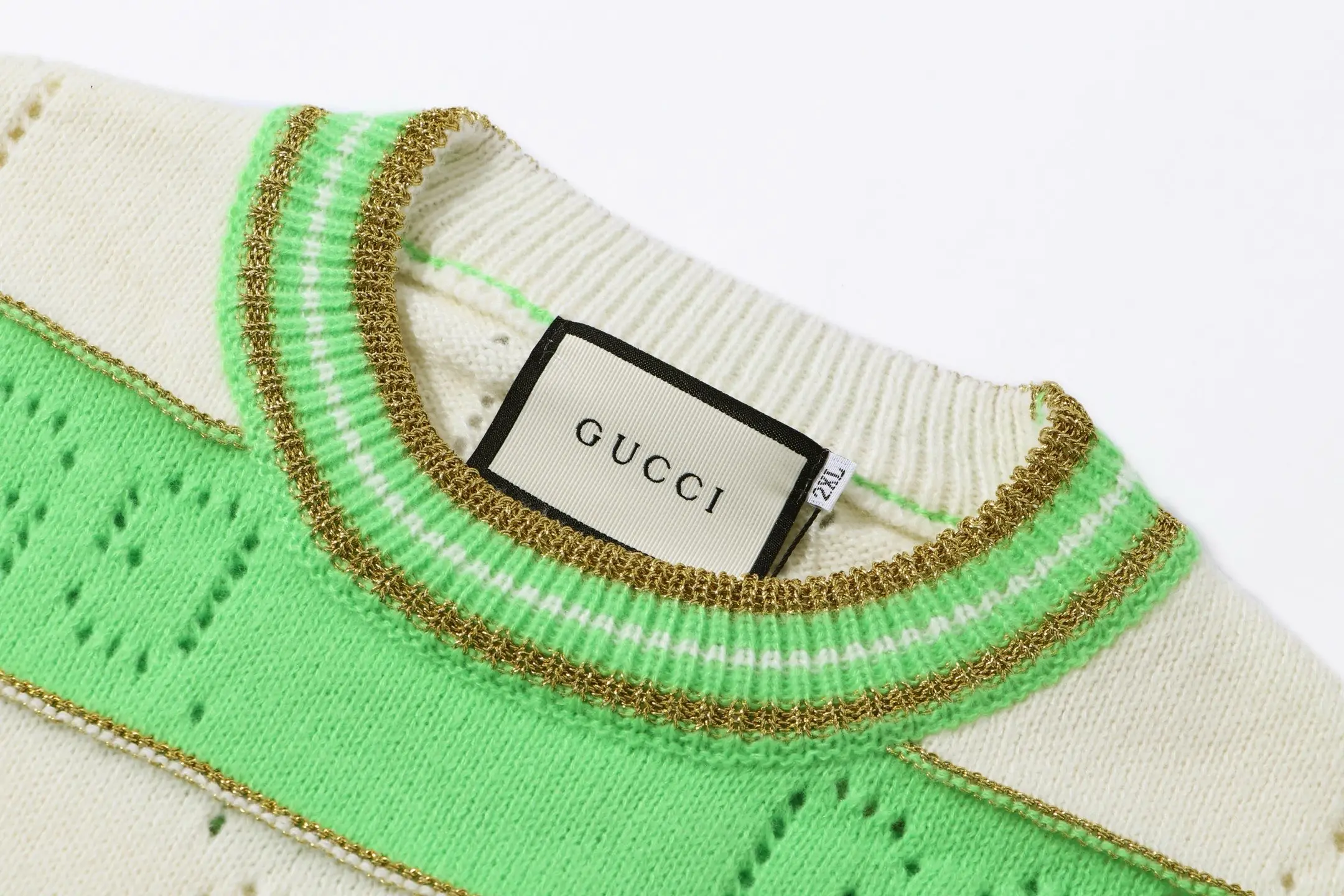 GG Perforated Striped Knit Sweater D20022132 — view 5